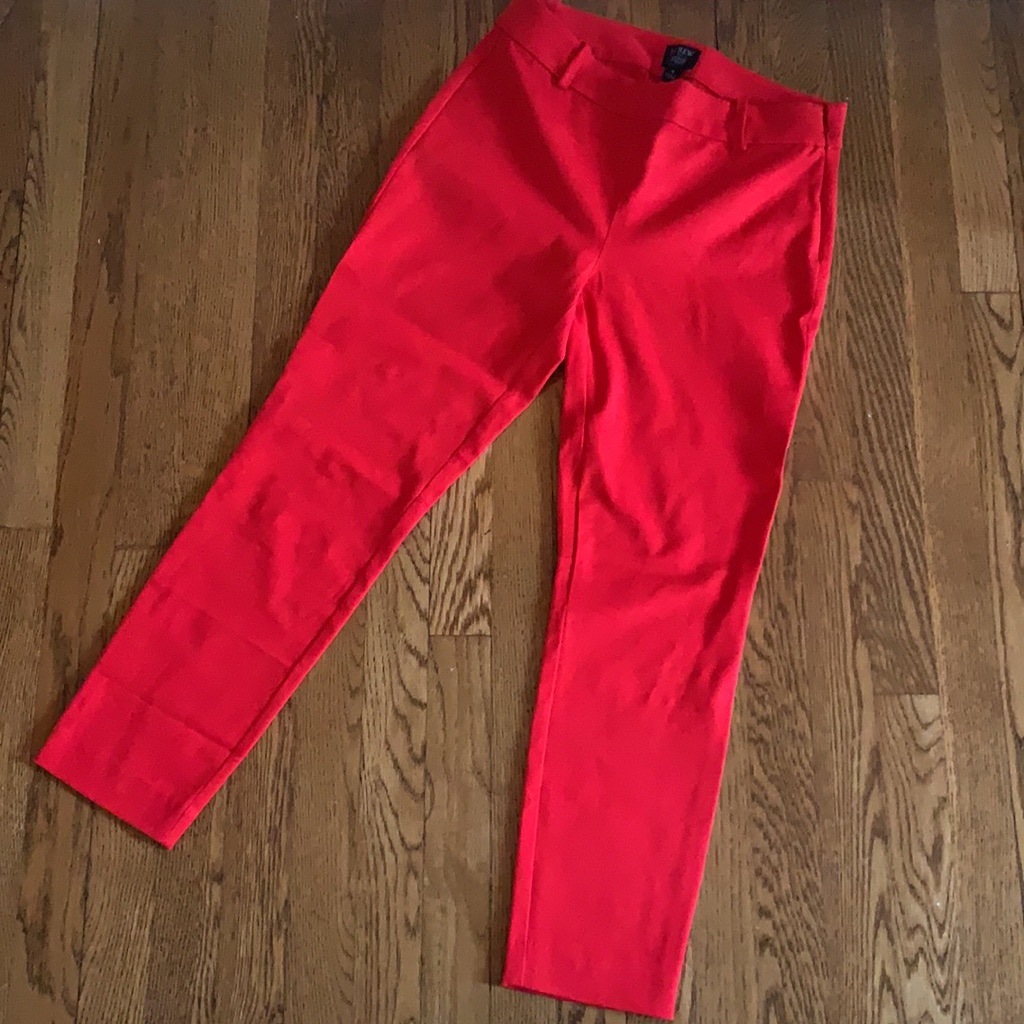 J. Crew Bright Red Cropped Slim Ankle Pants